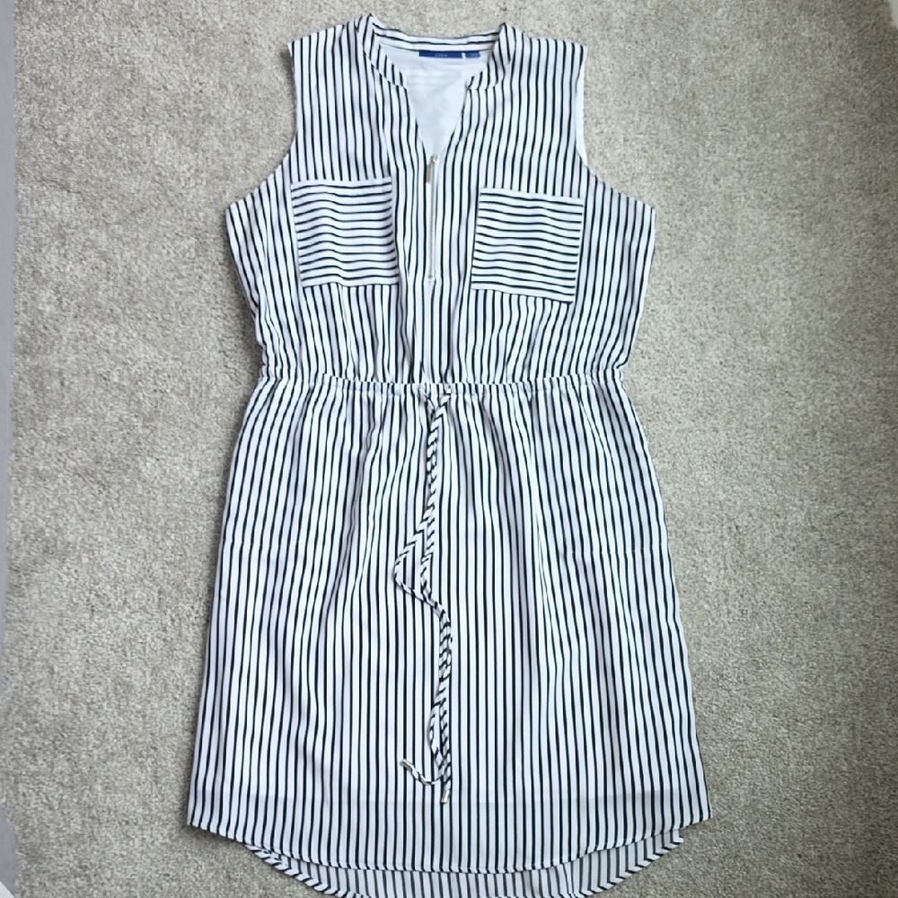 Apt. 9 Blue and White Sleeveless Midi Dress